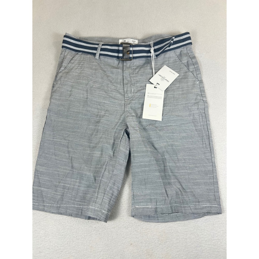 Craft + Flow Shorts Boys 18‎ Gray Preppy Coastal Nautical Summer Belted New